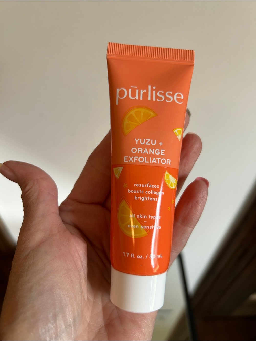 purlisse Orange Yuzu Exfoliator - Bright Orange Tube